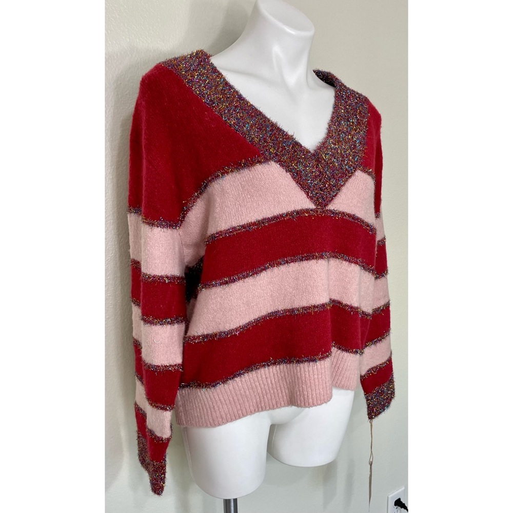 True Craft Striped Holiday Tinsel Sweater NWT! - Picture 7 of 16